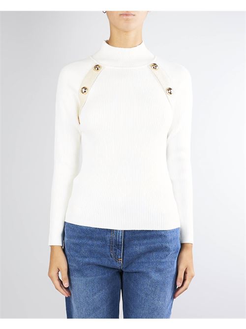 Ribbed sweater with gold buttons and detail No Secrets NO SECRETS | Sweater | NS23322